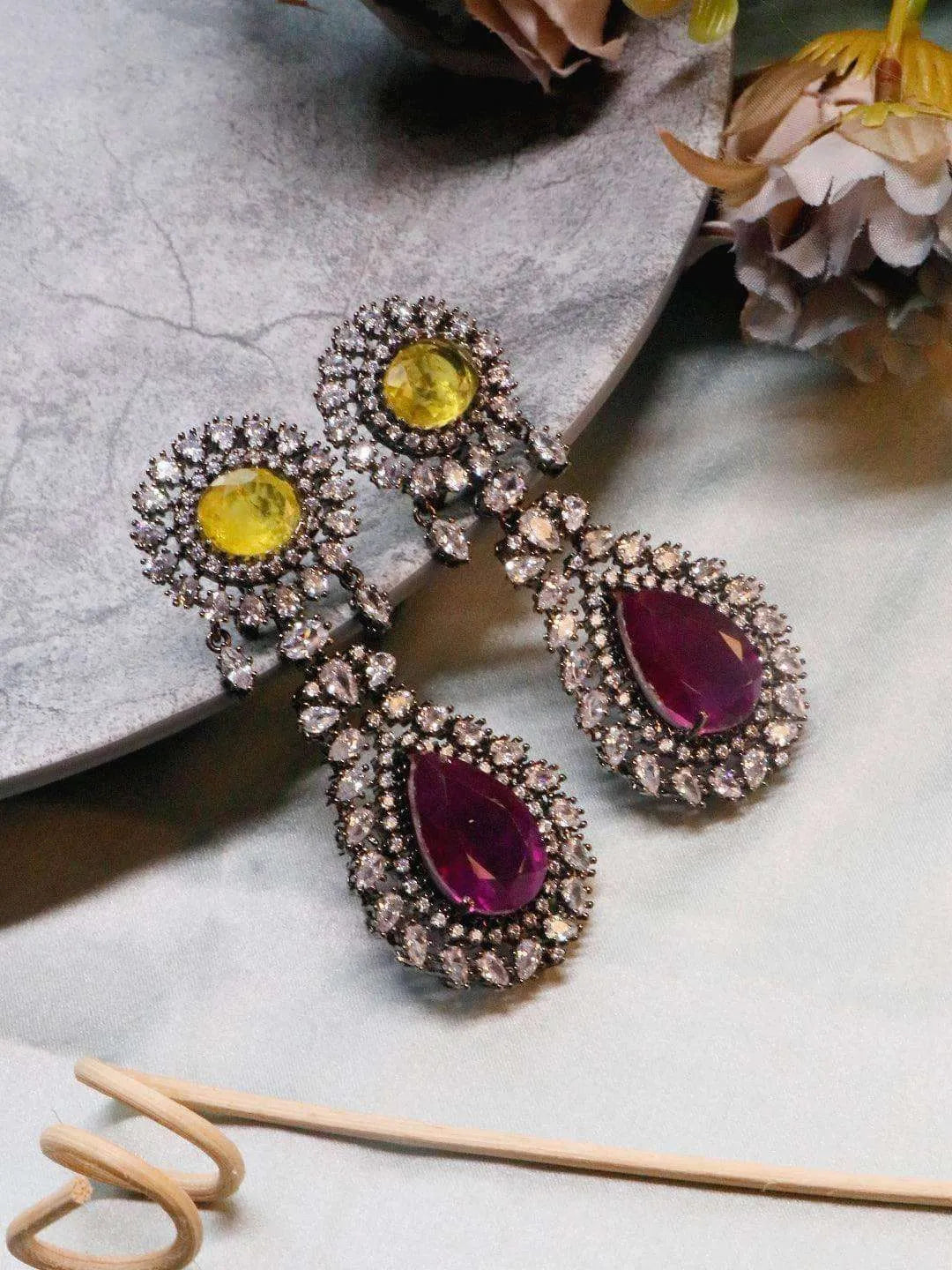 Ishhaara Hebah Patel In Purple Statement Earring