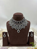 Ishhaara Purple Esha Cz Choker Necklace Set