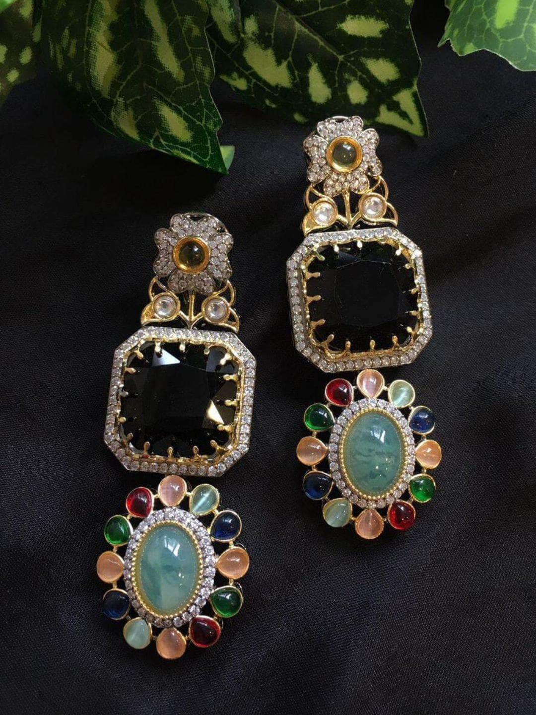Ishhaara Pink Hanging Sabyasachi inspired Doublette Stone Earings