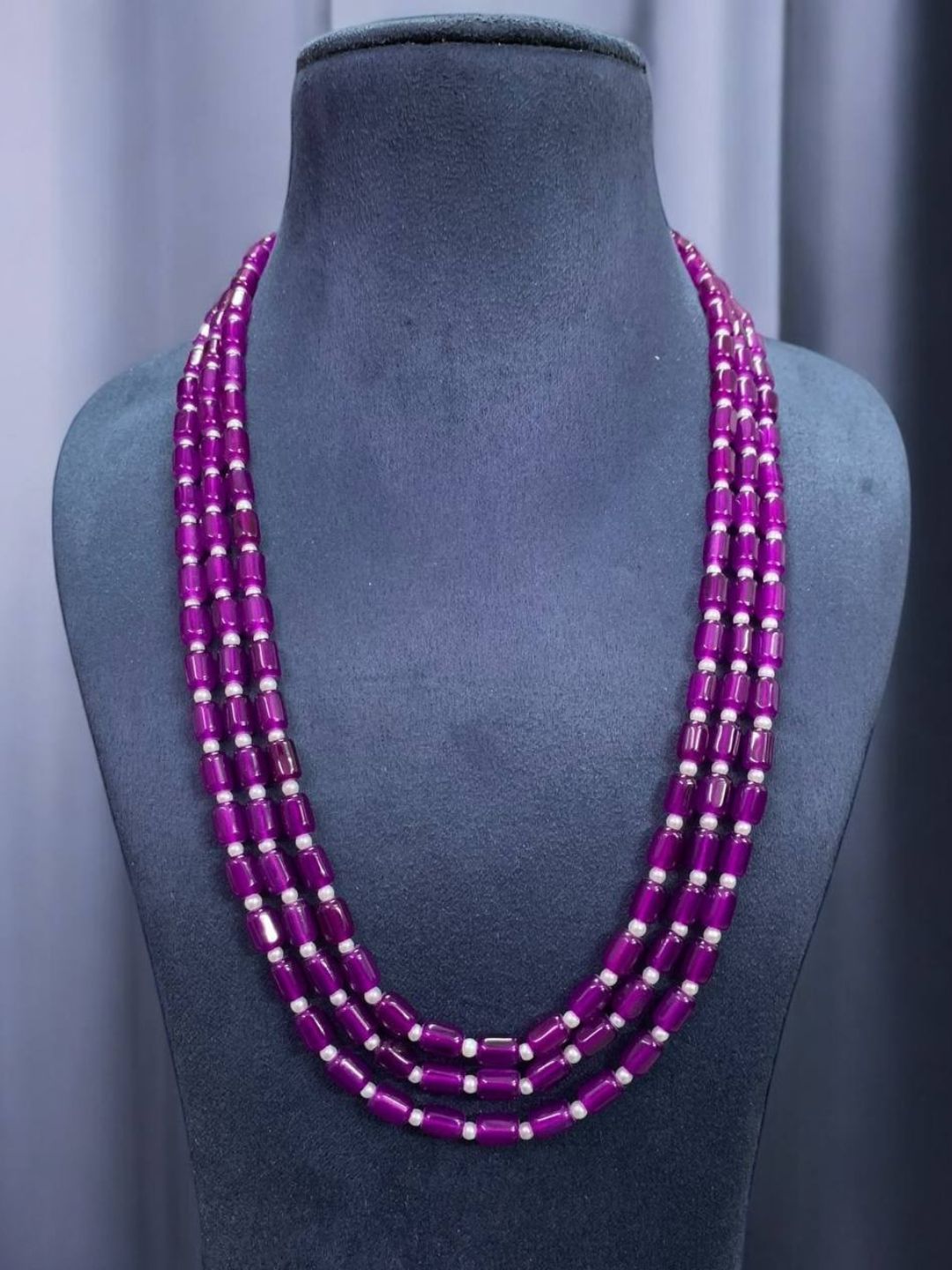 Ishhaara Purple Layered Traditional Dulha Moti Mala