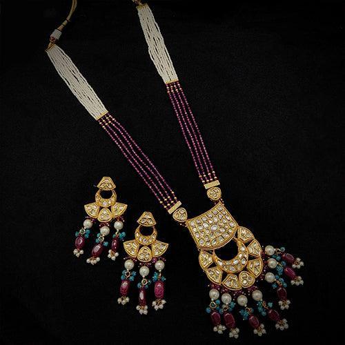 Ishhaara Long Half Chand Necklace Set