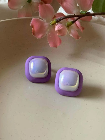 Ishhaara Lucky Enamel Square Earrings