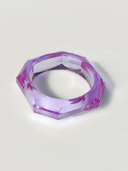 Ishhaara Purple Marble Pattern Square Geometric Resin Bangle