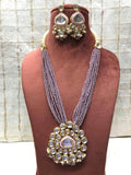 Ishhaara Purple Meena kundan necklace