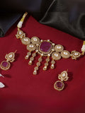 Ishhaara Purple Moissanite Doublet Choker Set