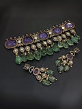 Ishhaara Purple Moissanite Kundan Choker