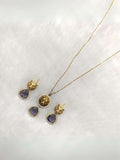 Ishhaara Purple Sabyasachi Inspired Triangle Drop Pendant Necklace