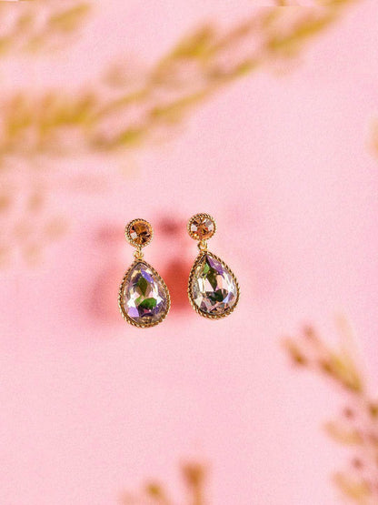 Ishhaara Sapphire Drop Earrings Purple