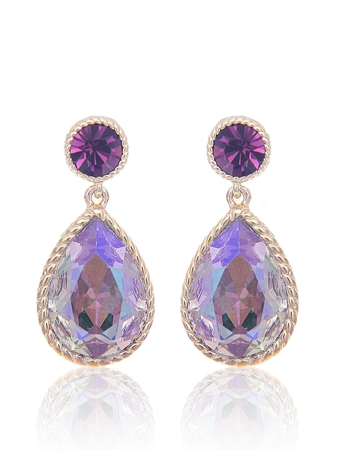 Ishhaara Sapphire Drop Earrings Purple