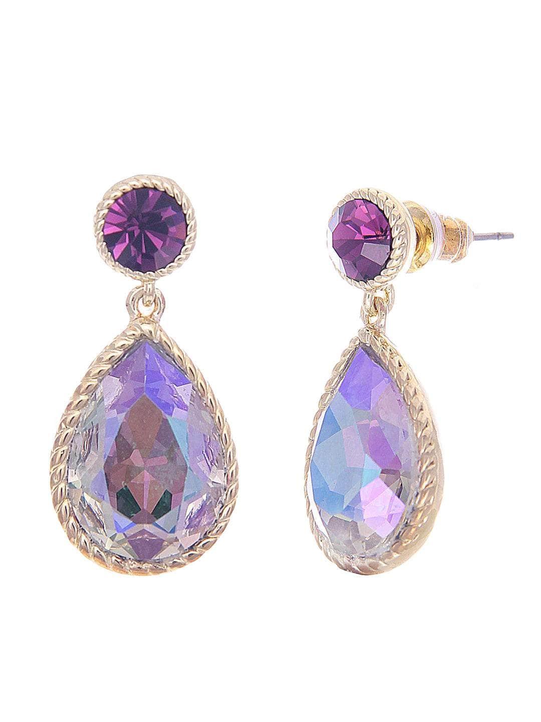 Ishhaara Sapphire Drop Earrings Purple