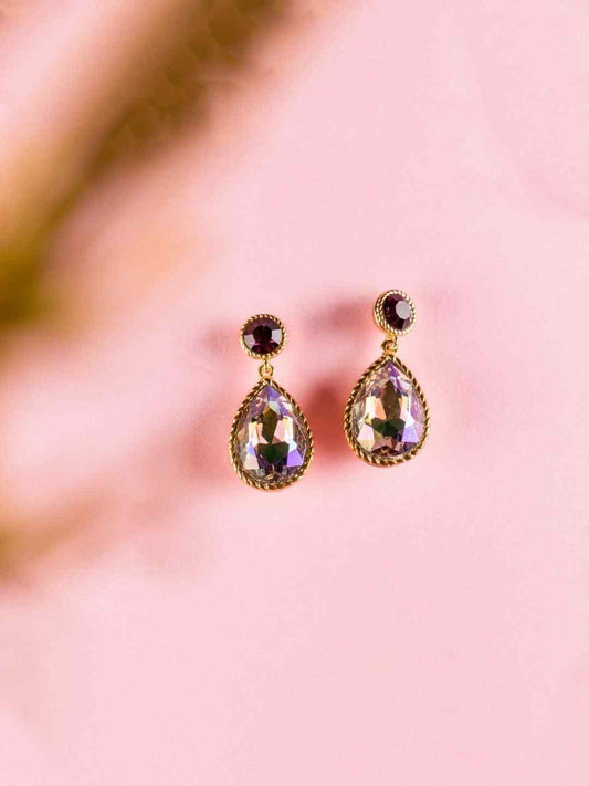 Ishhaara Sapphire Drop Earrings Purple