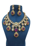 Ishhaara Purple Semi Precious Stone Studded Bridal Necklace