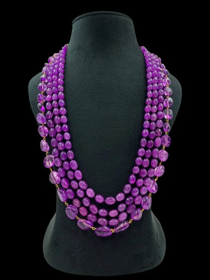 Ishhaara Purple Semi Precious Stone Studded Handmade Mala