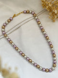 Ishhaara Purple Single Line Multicolored Shell Pearl Necklace