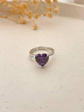 Ishhaara Purple Sweetheart Diamond Heart Ring
