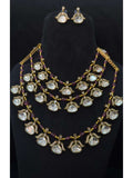 Ishhaara Purple Three Layer Doublet Stone Designer Necklace Set In Victorian Style