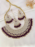 Ishhaara Purple Traditional Kundan Necklace Set
