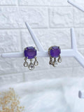 Ishhaara Twinkle Kundan Stud Earrings Purple