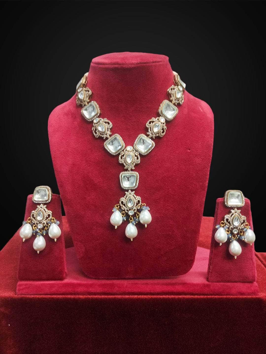 Ishhaara V Shaped Victorian Kundan Necklace Set