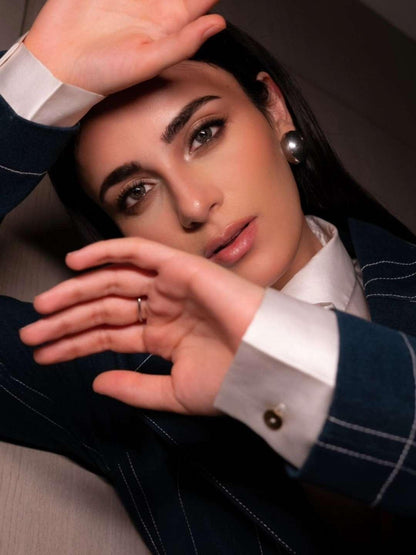 Ishhaara Radhika Madan In C Shaped Stud Earrings Silver