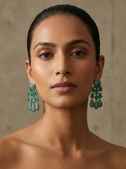 Ishhaara Radiant Raindrop Diamond Earrings