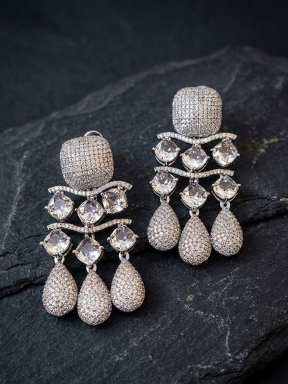 Ishhaara Radiant Raindrop Diamond Earrings