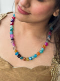 Ishhaara Rainbow Gemstone Silk Knotted Necklace