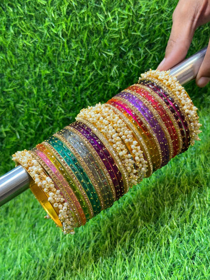 Ishhaara Raindrop Bangle With With Lahariya Siders
