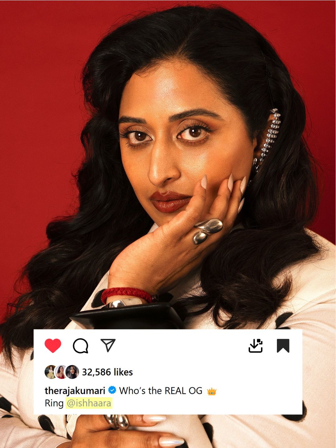 Ishhaara Raja Kumari In Water Drop Shaped Doublet Rings