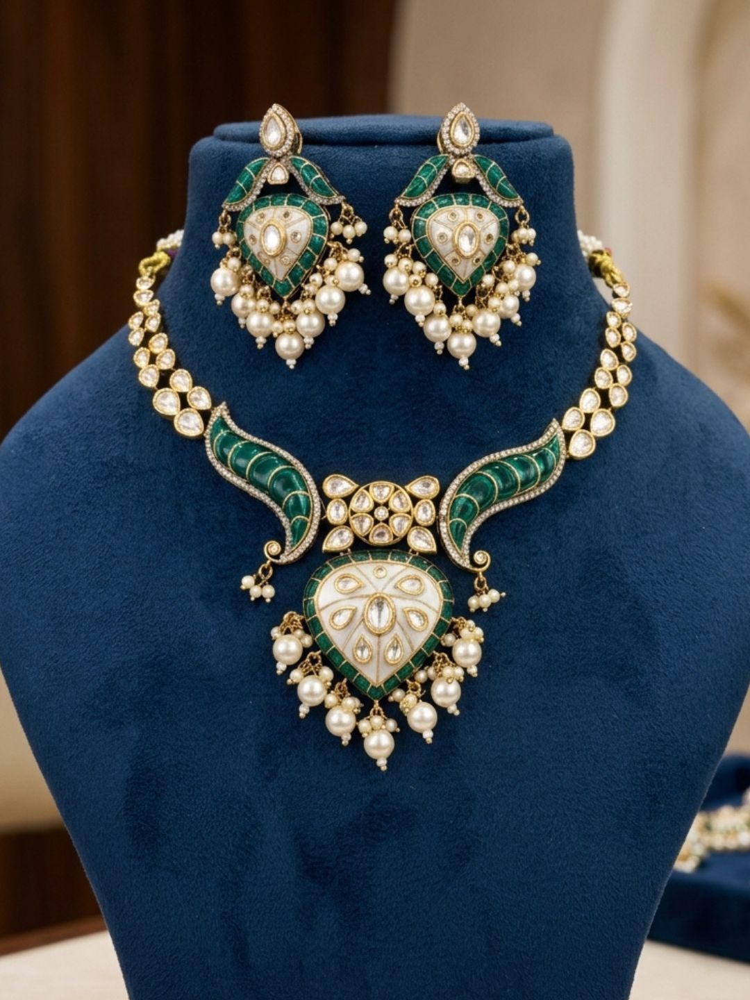 Ishhaara Rajasthani Meenakari Polki Kundan Hasli