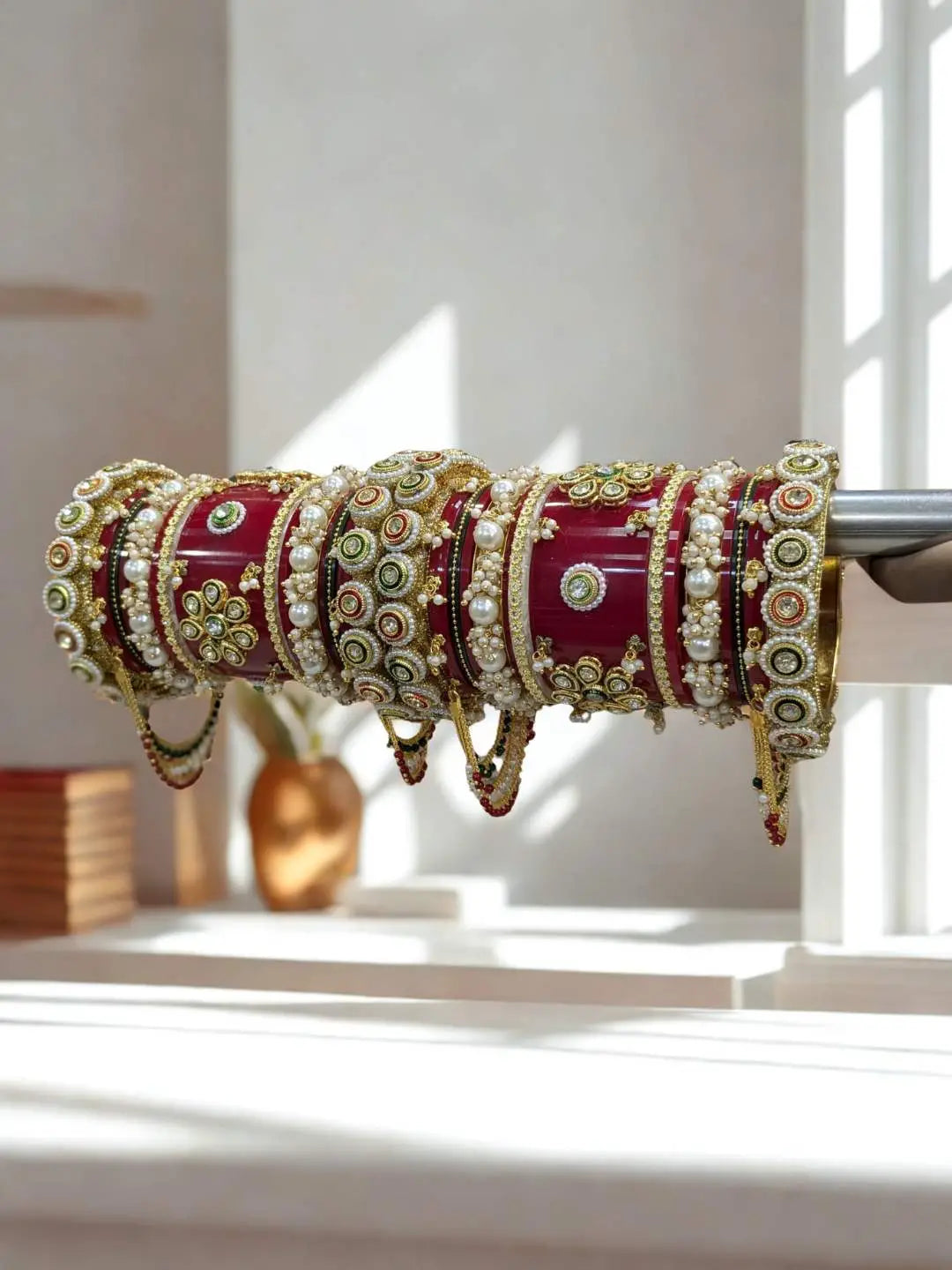 Ishhaara Rajasthani Rajwadi Chooda With Latkan Bangles