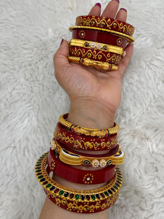 Ishhaara Rajputi Bur Dhalu Chura With Gold Polish