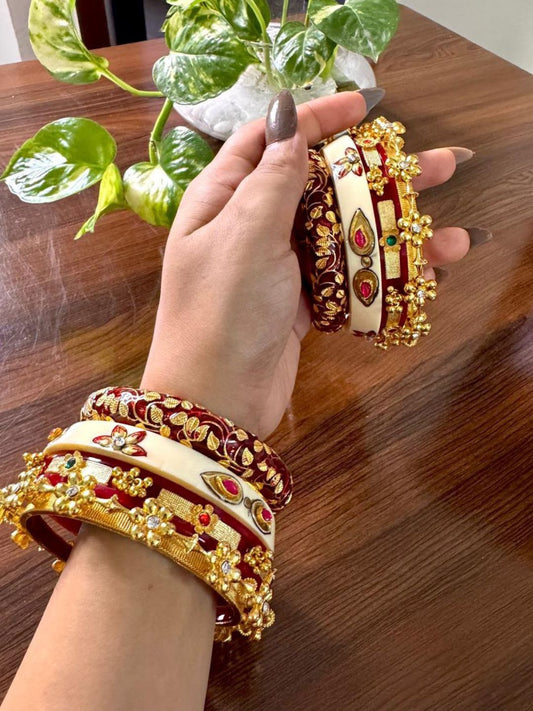 Ishhaara Rajputi Bur Dhalu Chura With Gold Polish Aanwla
