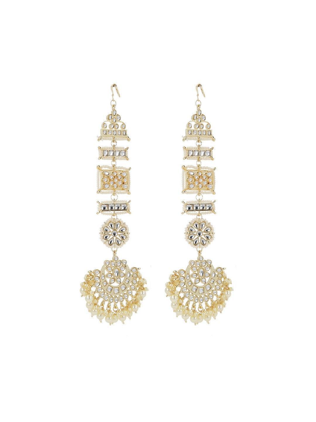 Ishhaara Rajwadi Earring With Holder White