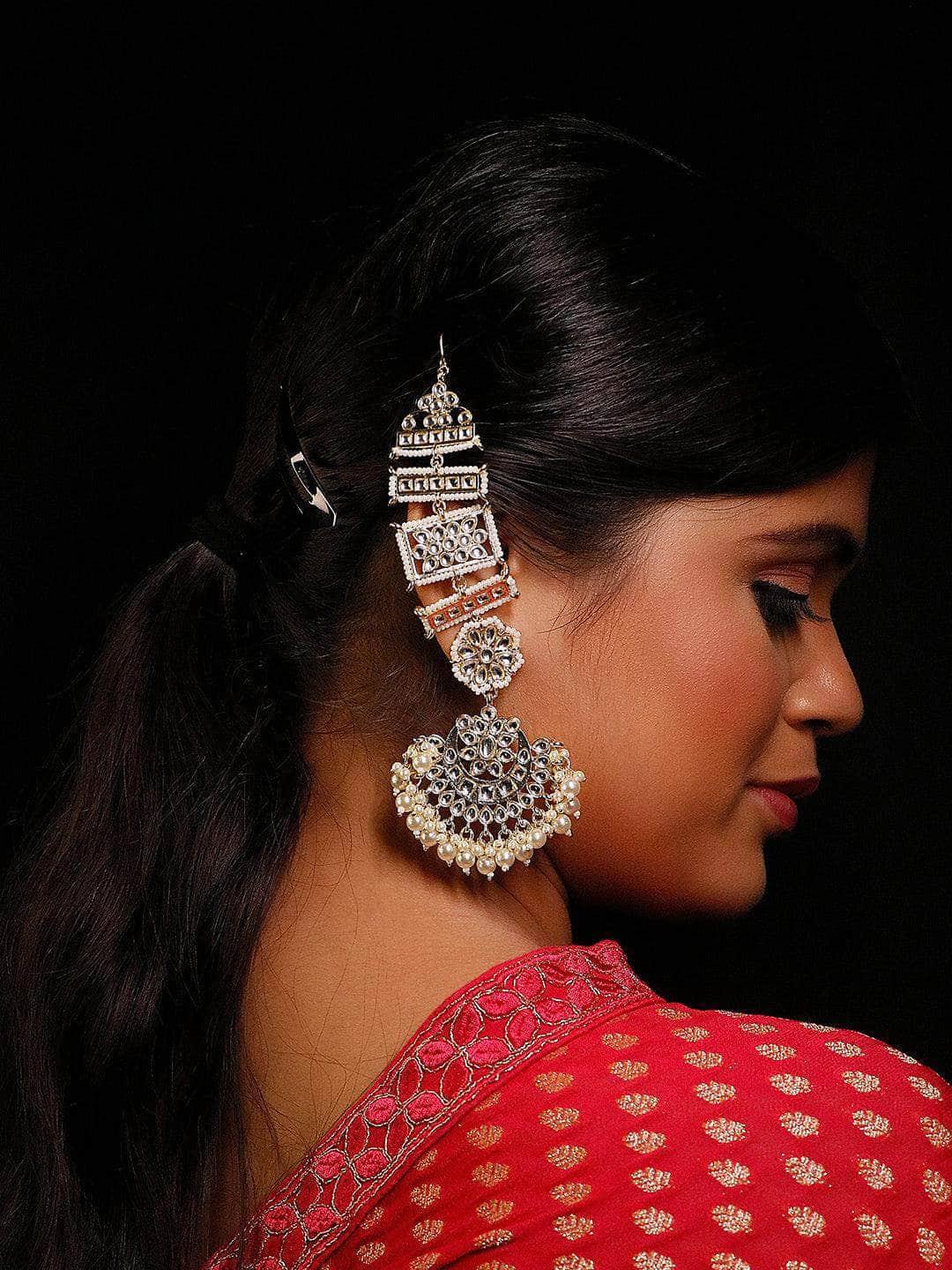Ishhaara Rajwadi Earring With Holder White