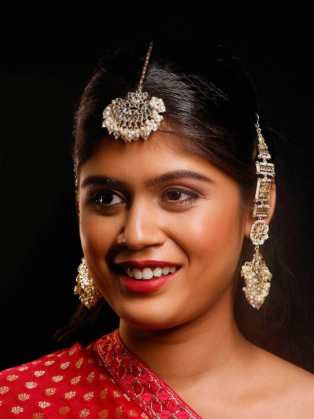 Ishhaara Rajwadi Earrings With Chandbali Teeka