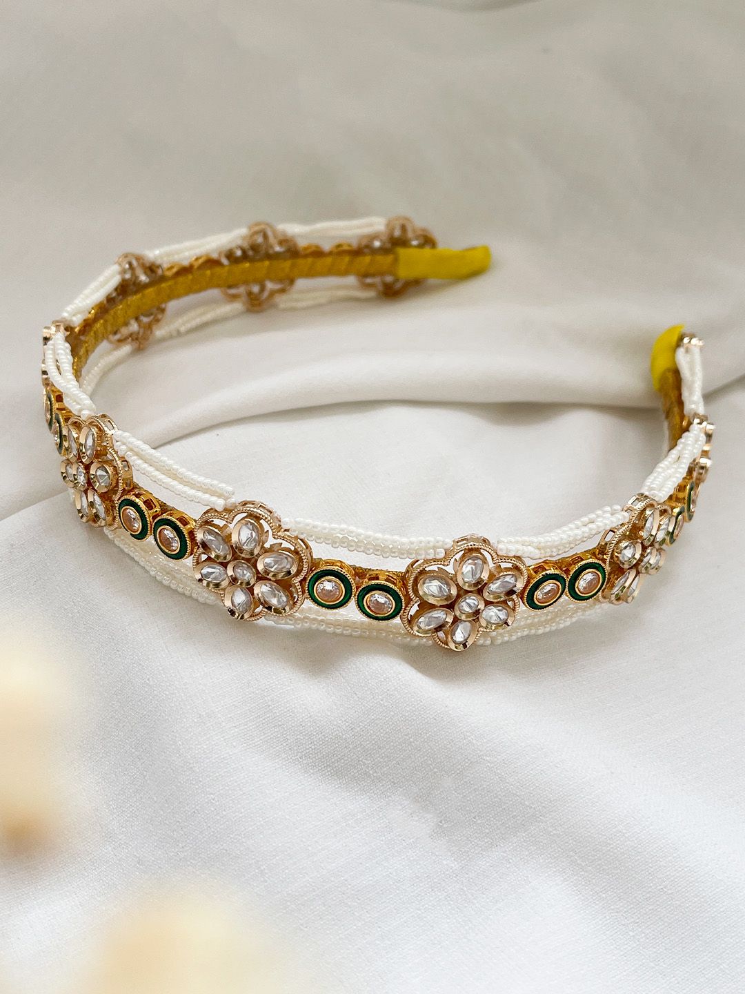 Ishhaara Rajwadi Kundan Pearl Studded Hairband