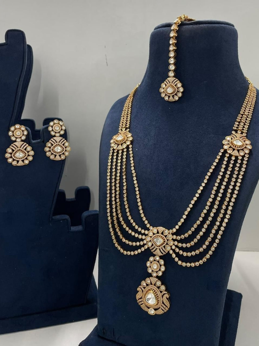 Ishhaara Rajwadi Layered Polki Necklace Set