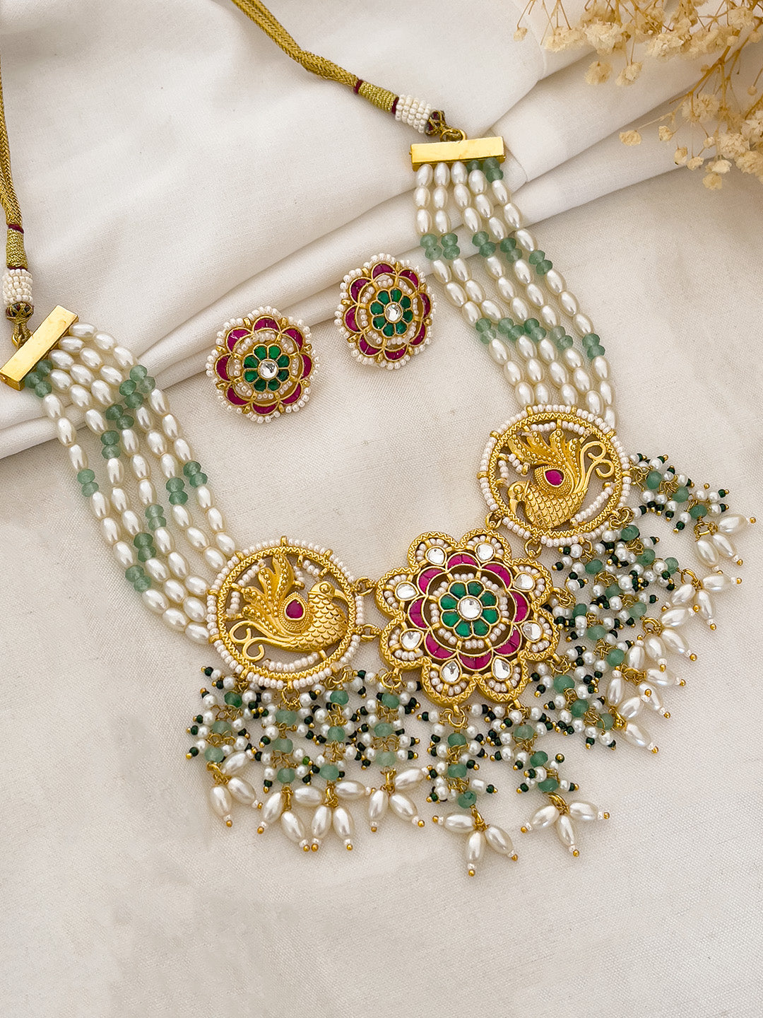 Ishhaara Rajwadi Pachi Kundan Bridal Choker Necklace