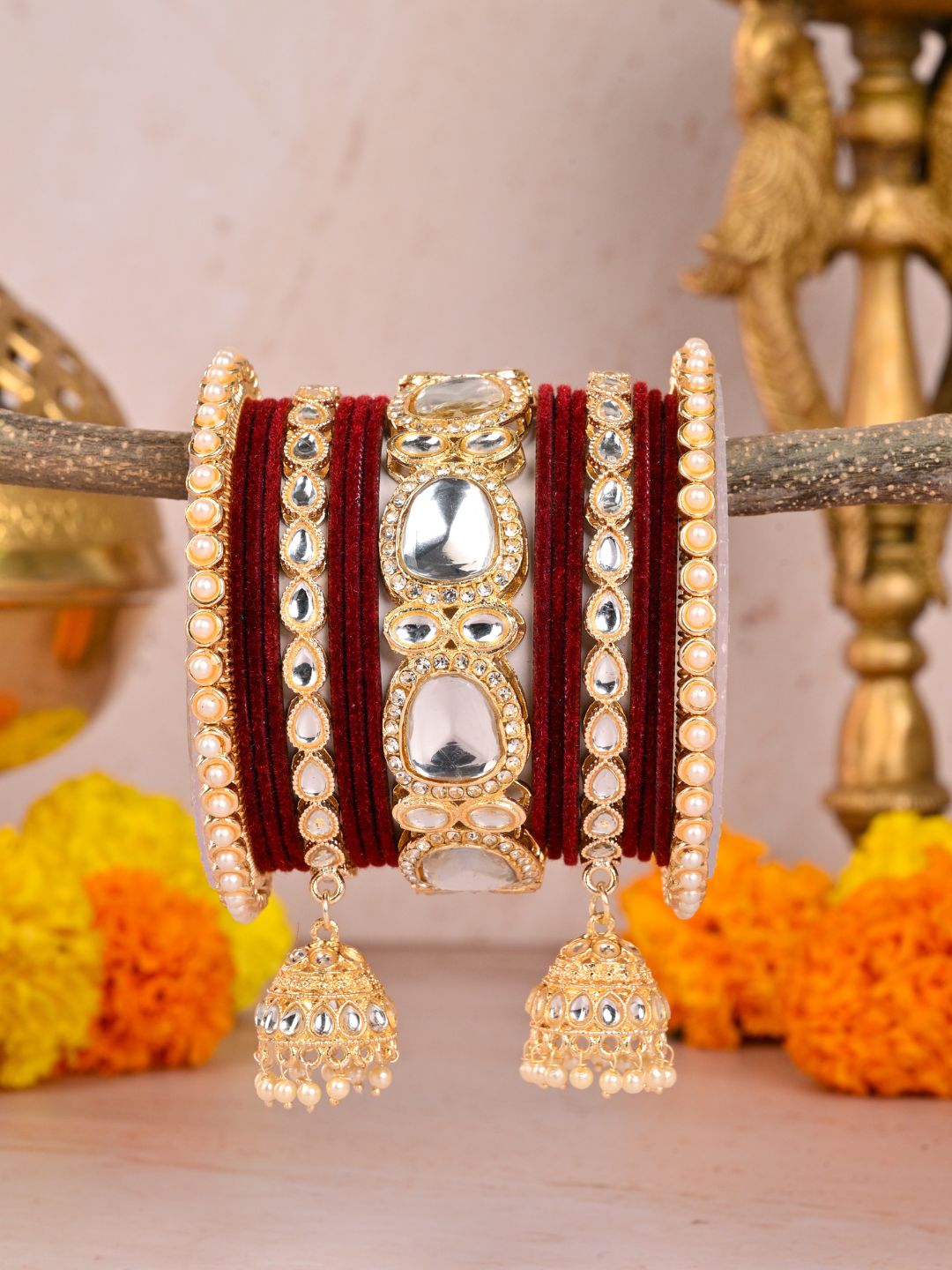 Ishhaara Rajwadi Style Polki Studded Bridal Chooda