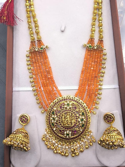Ishhaara Ram Darbar Beaded Long Necklace Set - handcrafted Indian jewellery - view 2