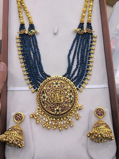 Ishhaara Ram Darbar Beaded Long Necklace Set - handcrafted Indian jewellery - view 4