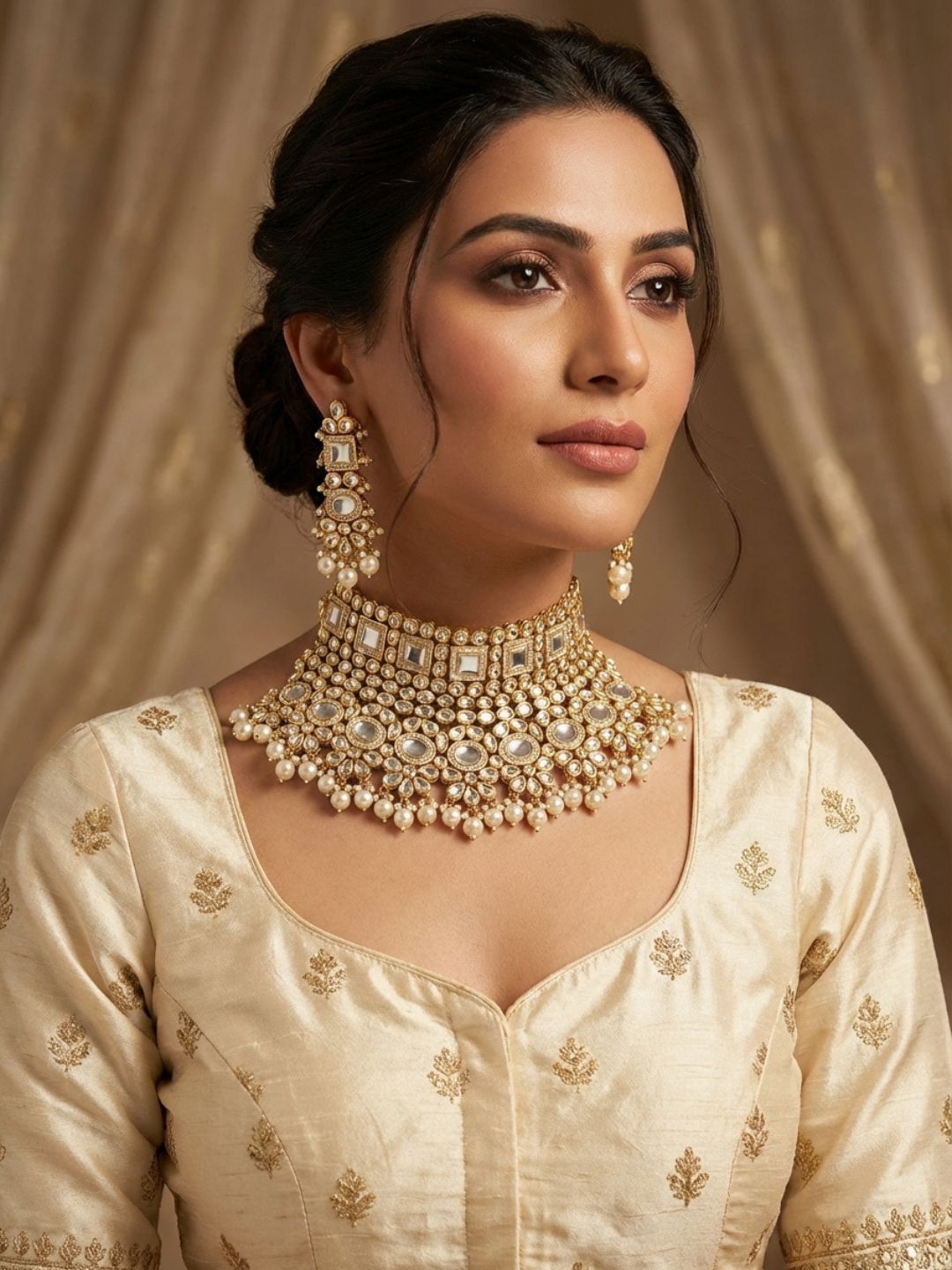 Ishhaara Rani Padmavati Kundan Bridal Choker Necklace