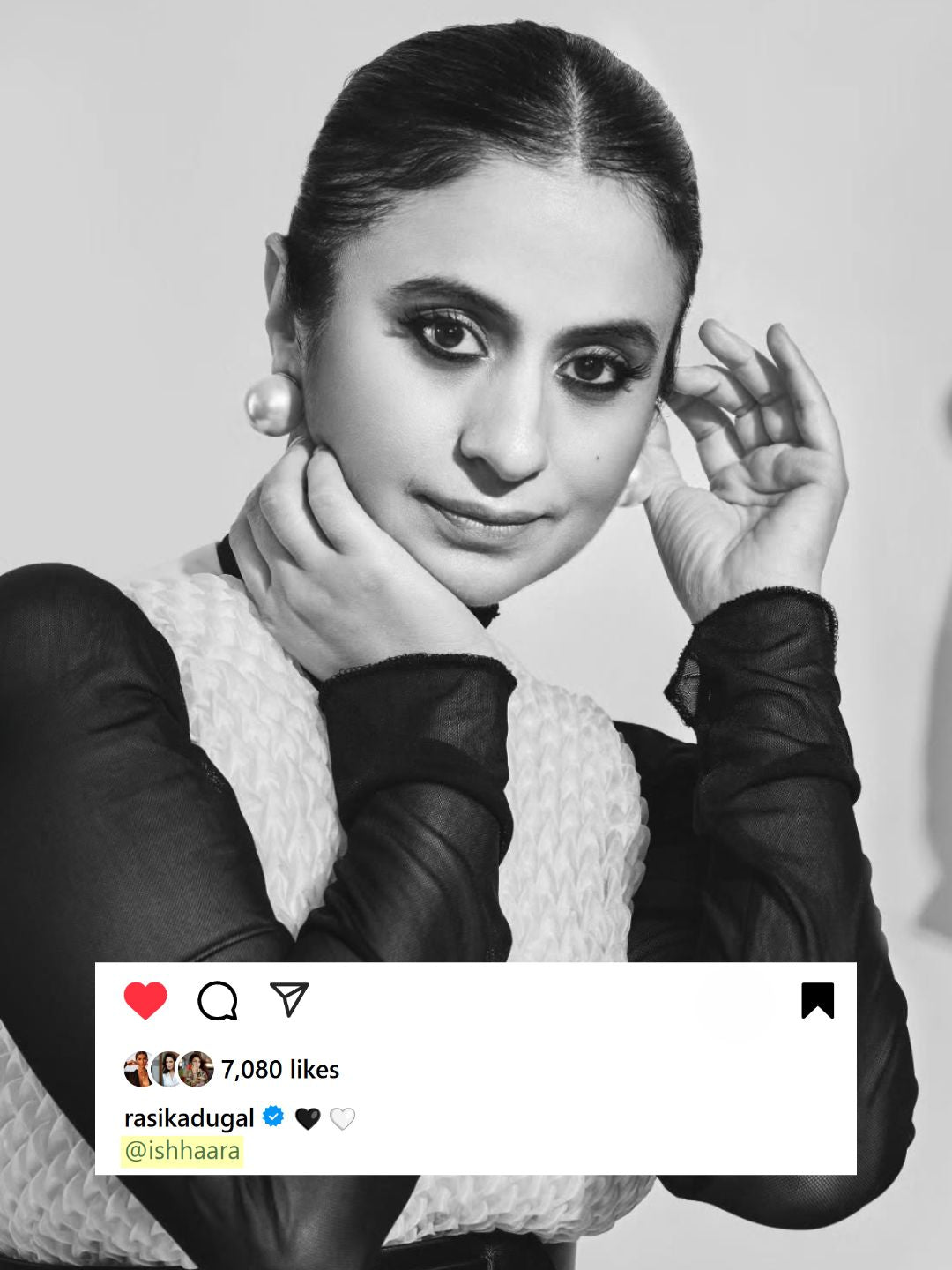 Ishhaara Rasika In Big Pearl Statement Studs White