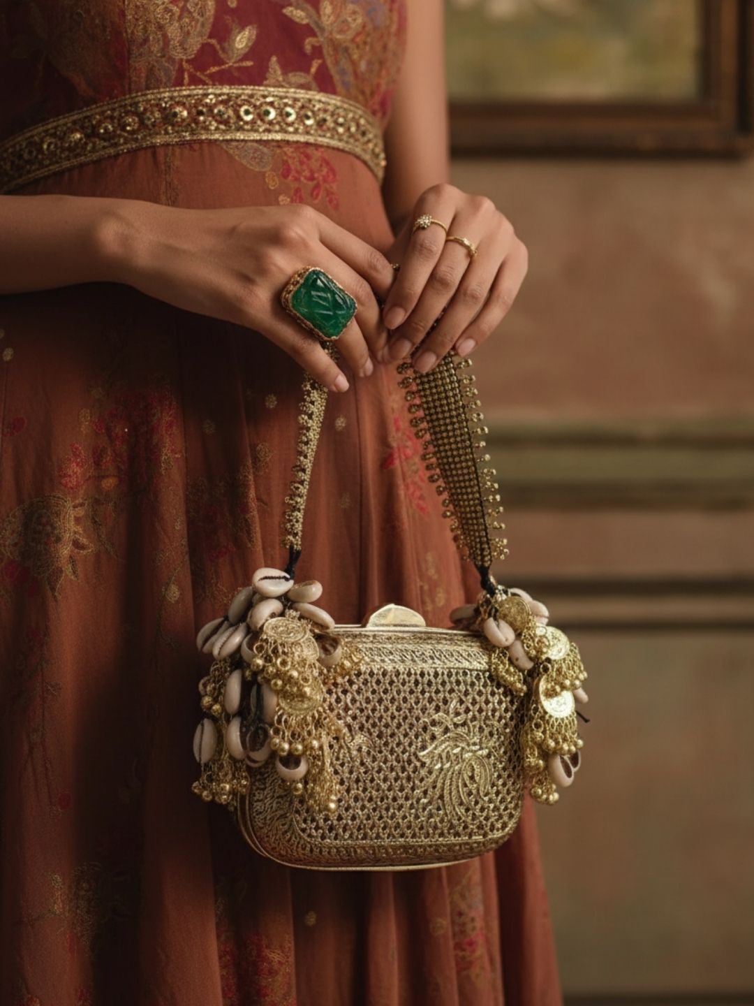 Ishhaara Rectangle Shaped Banjara Metal Clutch