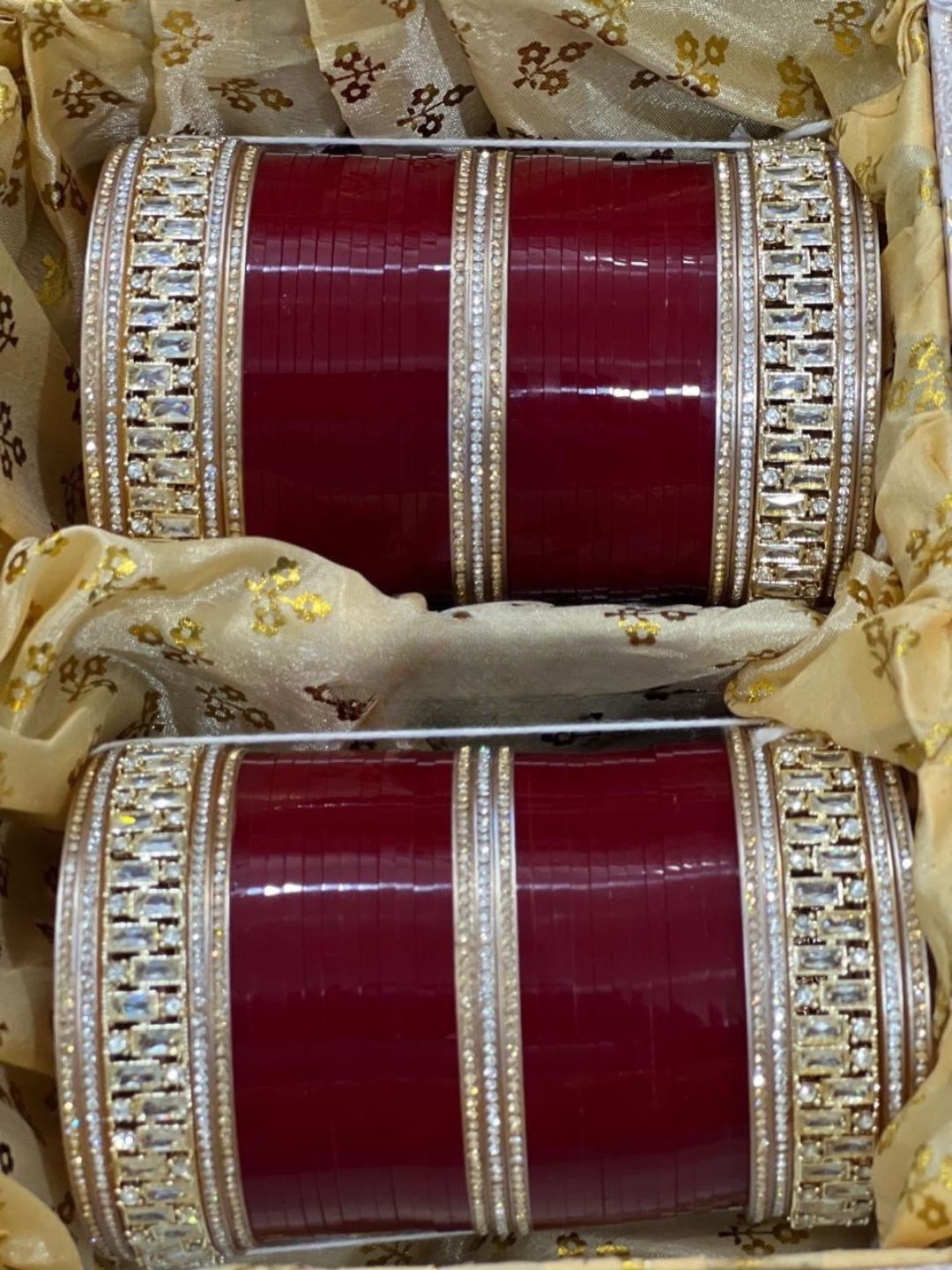 Ishhaara Rectangle Shaped Kundan Studded Bridal Bangles