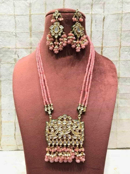 Ishhaara Rectangular Kundan Pendant Necklace