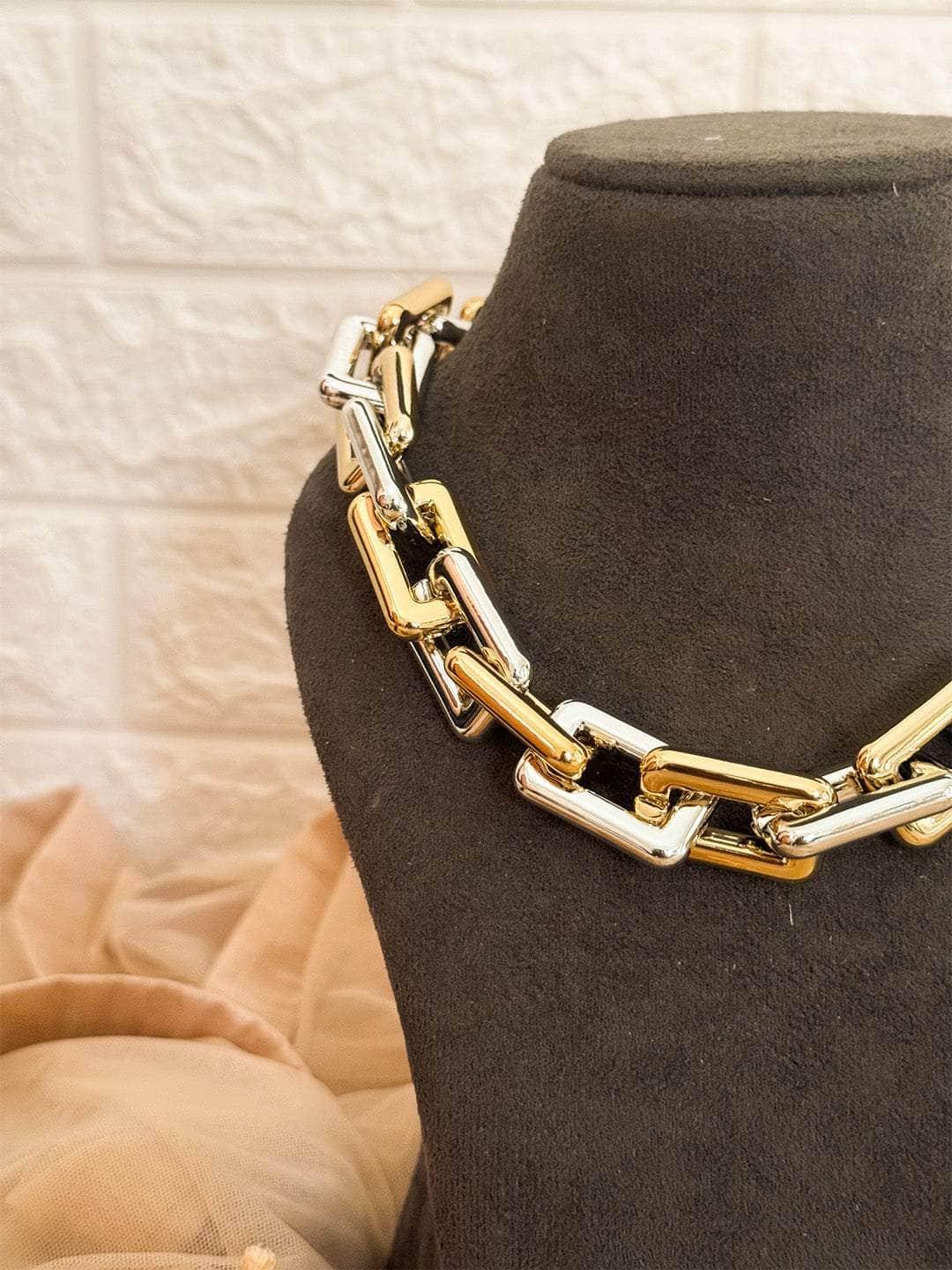 Ishhaara Rectangular Link Acrylic Necklace