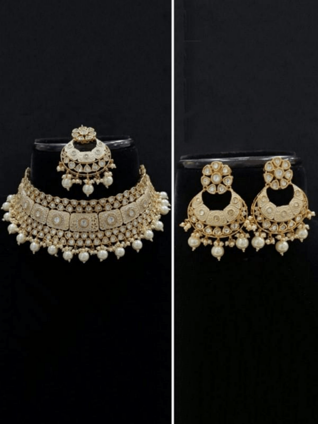Ishhaara Rectangular Meena Choker Necklace Set