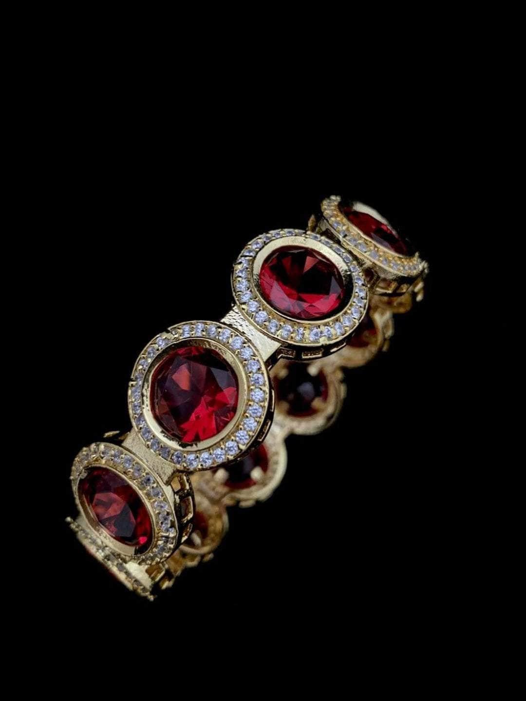Ishhaara Red / 2.4 Kundan-Crystal Handcuffs